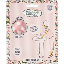 Die Vintage Kosmetikfirma Hair Turban Pink Polka Dot