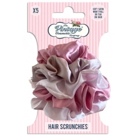 The Vintage Company the 5 SCRUNCHIES SOFT SATIN 