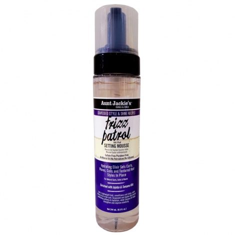 AUNT JACKIE'S GRAPESEED FRIZZ PATROL ANTI-POOF TWIST& CURL SETTING MOUSSE